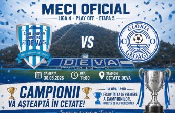 Deva. Stadionul Cetate. Campionii Ligii a IV-a primesc laurii victoriei