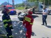 Autoturism răsturnat la ieșirea din Deva spre Mintia. Pompierii au intervenit de urgență